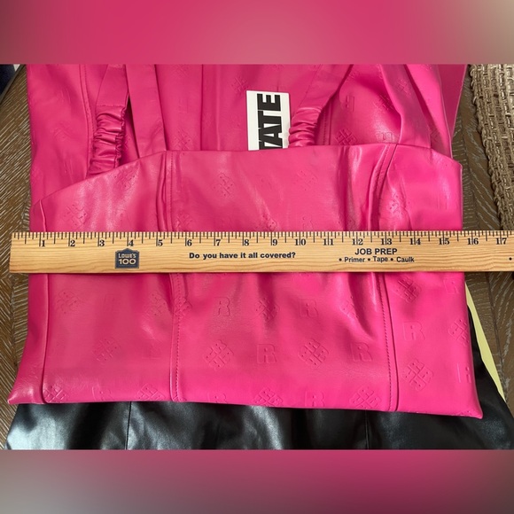 Rotate Herlina Mini Dress Size 8‎ Fuchsia Faux Leather Square Neck NWT - Picture 13 of 16